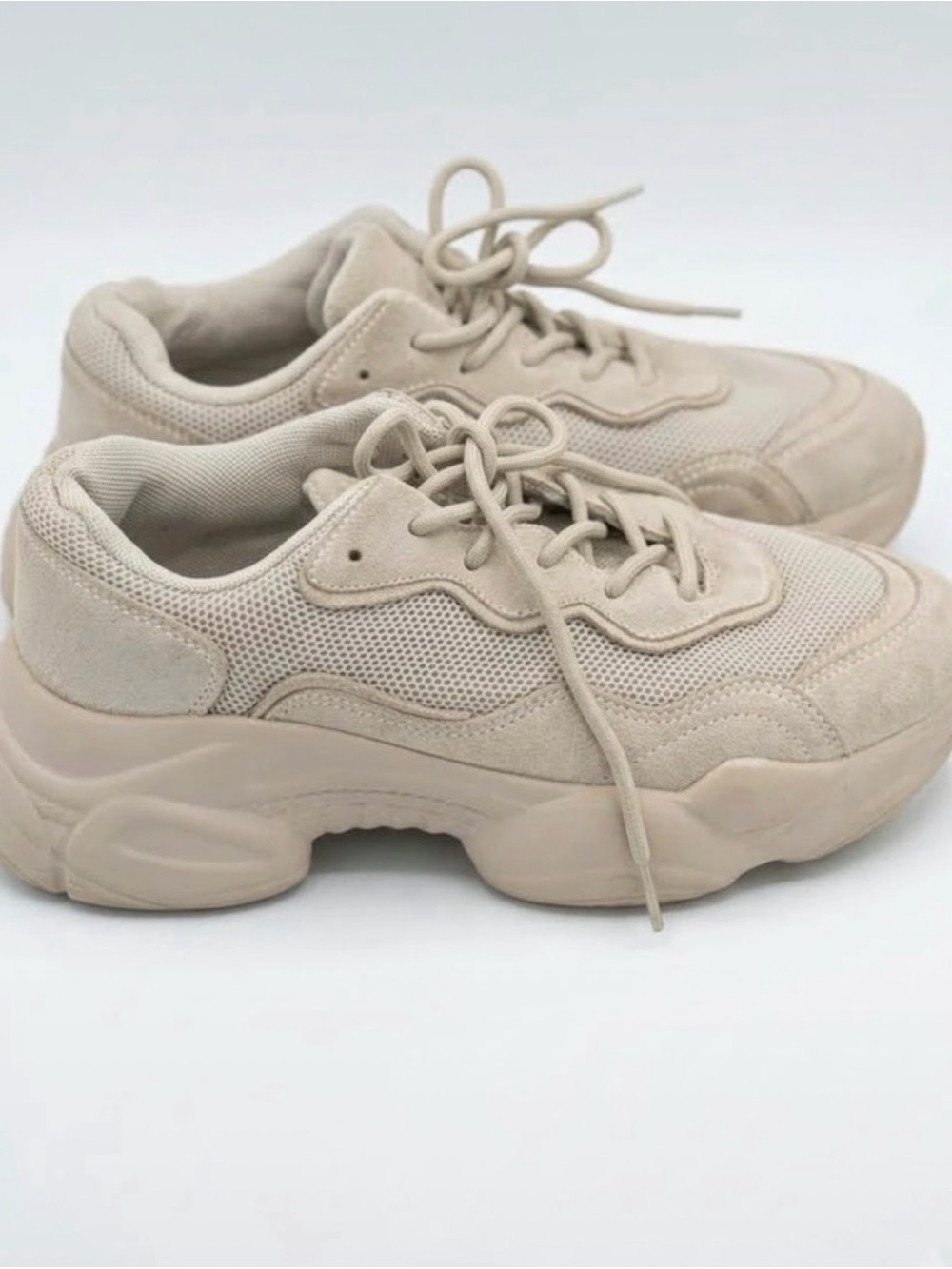 ASOS Women's Chunky Lace-Up Sneakers in Beige